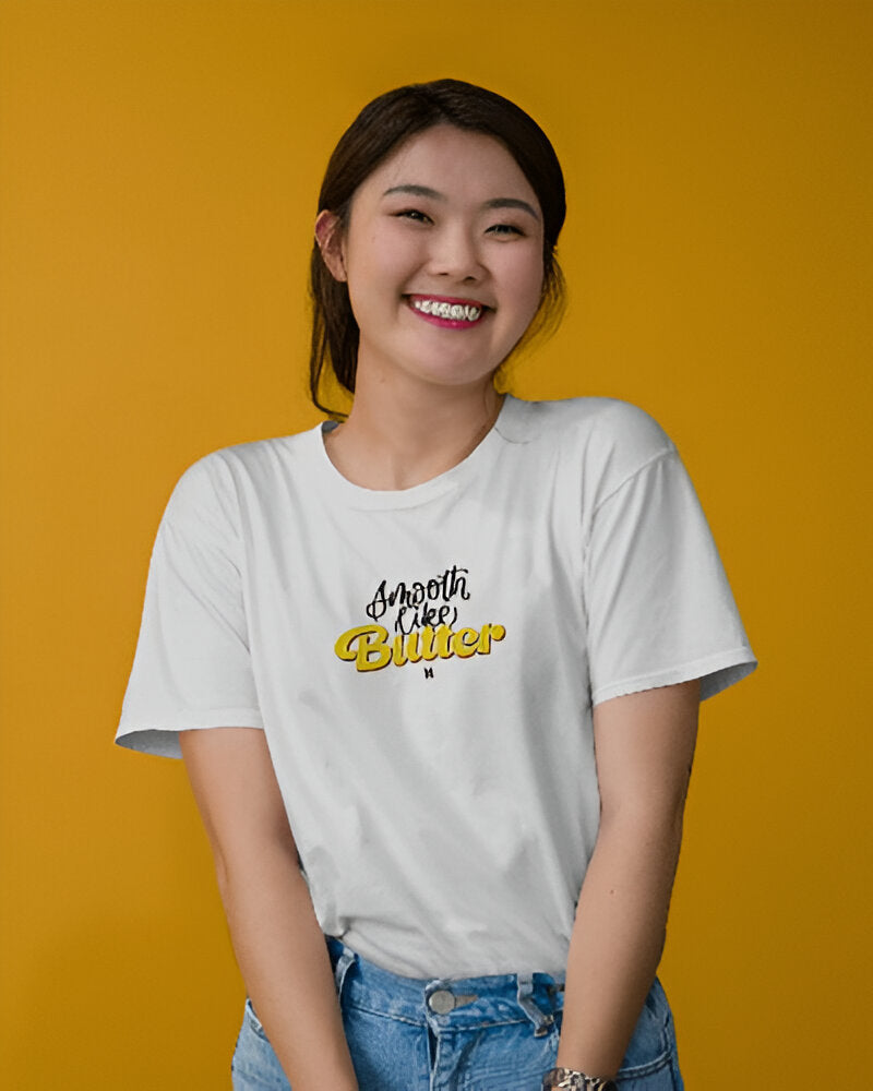 BTS Smooth Like Butter Women's Oversized T-Shirt - Half Sleeve