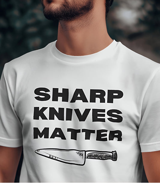 Sharp Knives Matter White T-Shirt