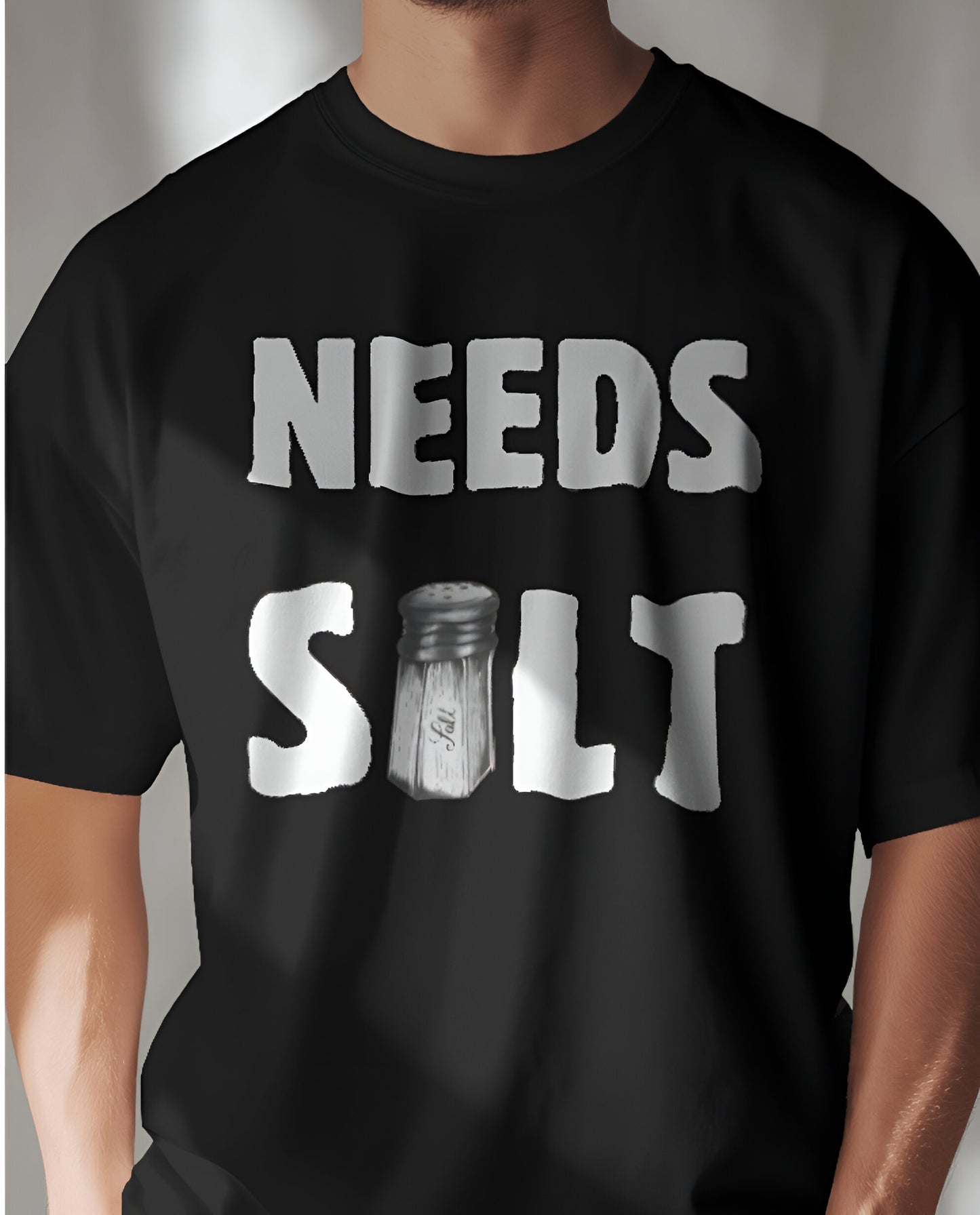 Needs Salt Black T-Shirt