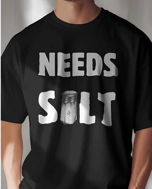 Needs Salt Black T-Shirt