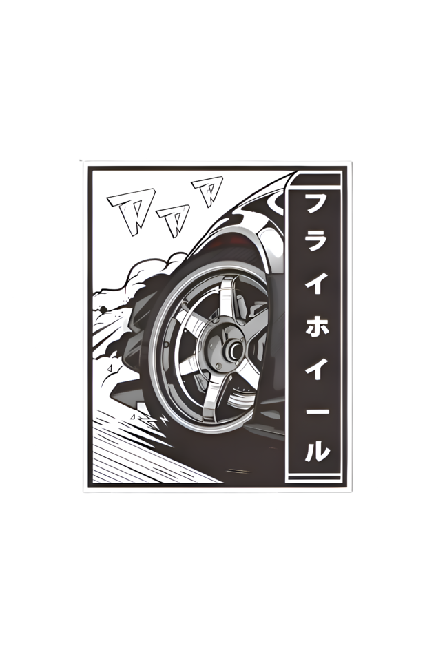 Car Series JDM Wheel Black T-Shirt