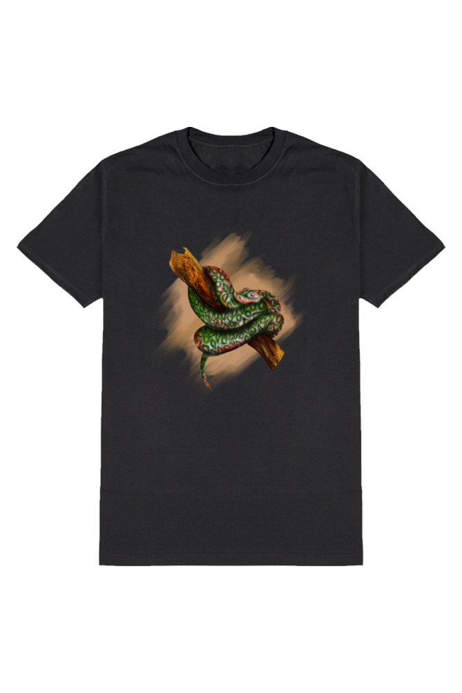 Jungle Series Snake Black Half Sleeve T-Shirt