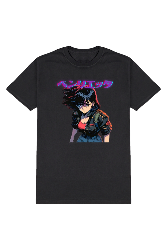 Retro Anime Henrietta Black Unisex T-Shirt