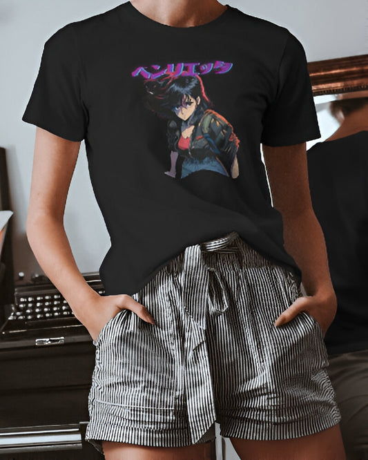 Retro Anime Henrietta Black Unisex T-Shirt