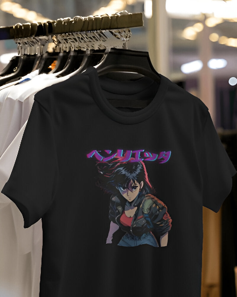 Retro Anime Henrietta Black Unisex T-Shirt