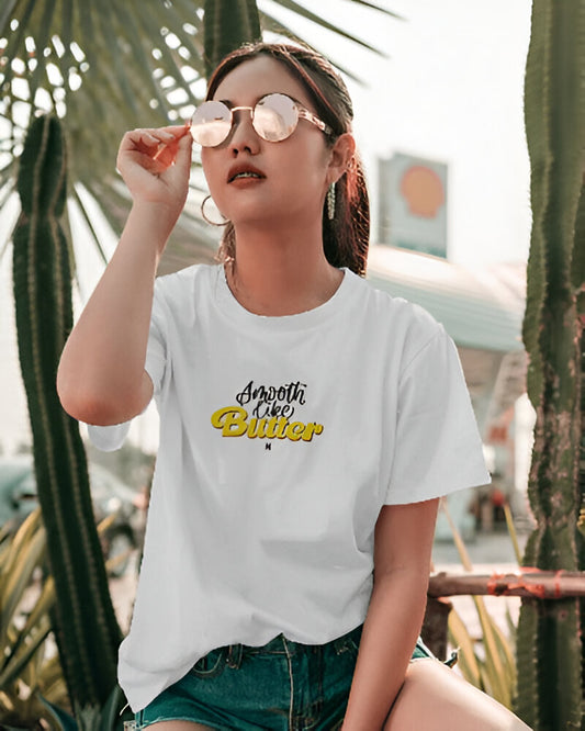 BTS Smooth Like Butter Women's Oversized T-Shirt - Half Sleeve
