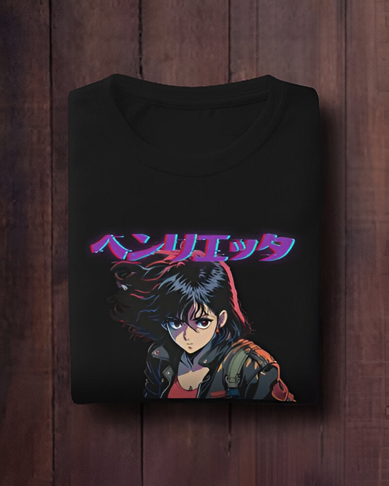 Retro Anime Henrietta Black Unisex T-Shirt