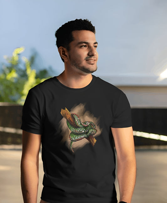 Jungle Series Snake Black Half Sleeve T-Shirt